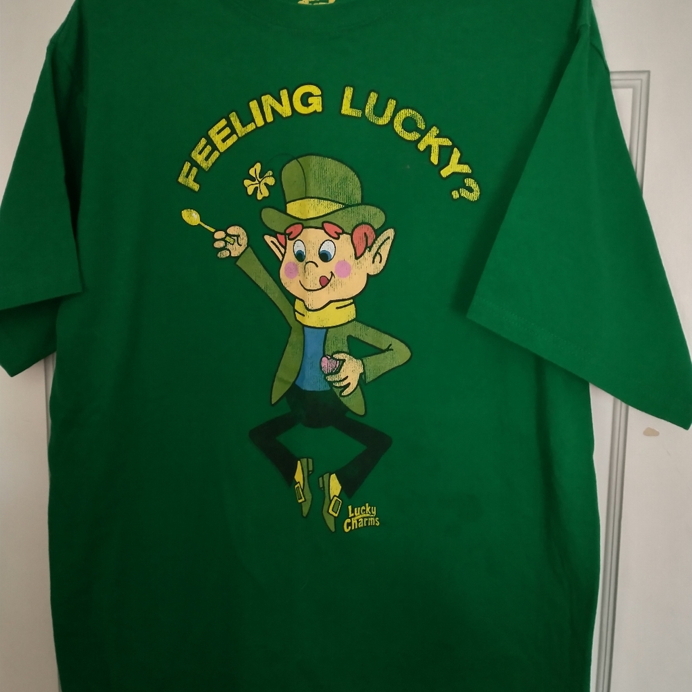 Lucky Charms Green St Patricks Day T Shirt L